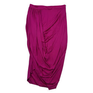 Dries Van Noten Mid Length Draped Skirt Fuchsia Pink Size FR 38 | US 6